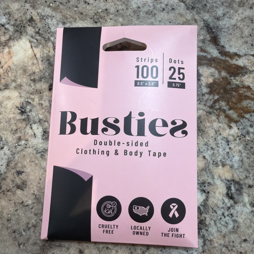 Busties‎ Double-Sided Clothing & Body Fabric Tape - 100 Strips & 25 Dots - New